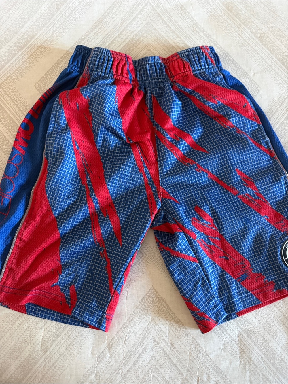 Flow Society Boys Lacrosse Shorts Youth Small Blue Check Red Print Athletic